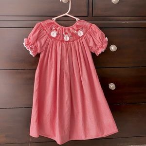 Smocked Snowman Christmas Dress
